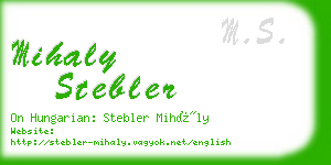 mihaly stebler business card
